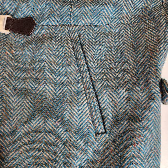 Soft Surroundings Hampstead Tweed Wool Herringbone Cape Toggle Teal Coat Size M - Picture 8 of 15